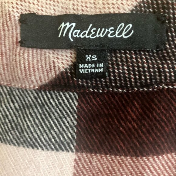 NWOT Madewell Plaid Flannel Allie Mini Dress, Sz XS - Picture 3 of 5